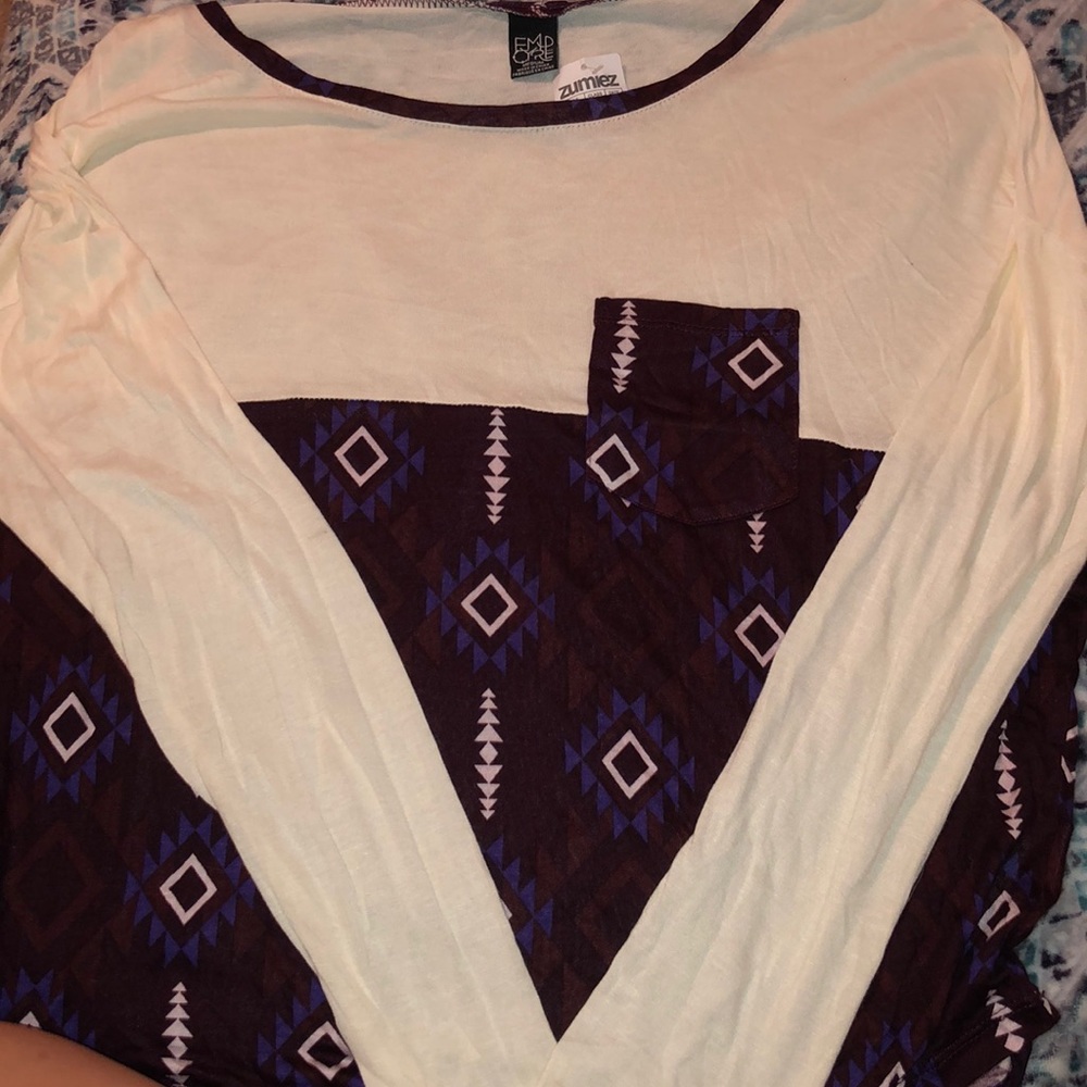 Long Sleeve Tribal Print Shirt